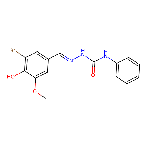 1-[(3-Bromo-4-hydroxy-5-methoxyphenyl)methylideneamino]-3-phenylurea structure