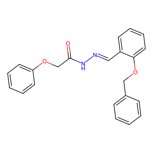 2-phenoxy-N-[(2-phenylmethoxyphenyl)methylideneamino]acetamide structure