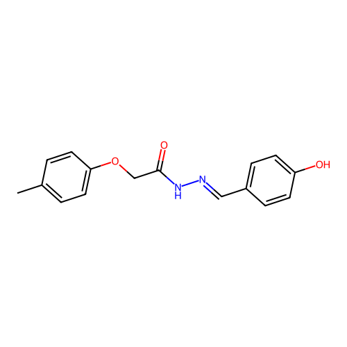 N-[(4-hydroxyphenyl)methylideneamino]-2-(4-methylphenoxy)acetamide structure
