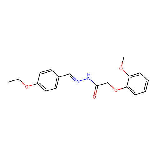 N-[(4-ethoxyphenyl)methylideneamino]-2-(2-methoxyphenoxy)acetamide structure