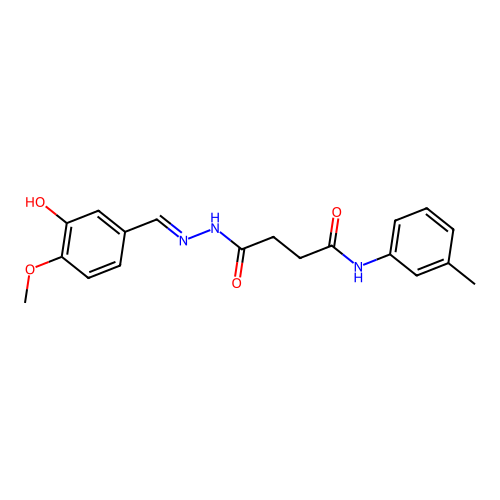 4-(2-(3-HO-4-Methoxybenzylidene)hydrazino)-N-(3-methylphenyl)-4-oxobutanamide structure