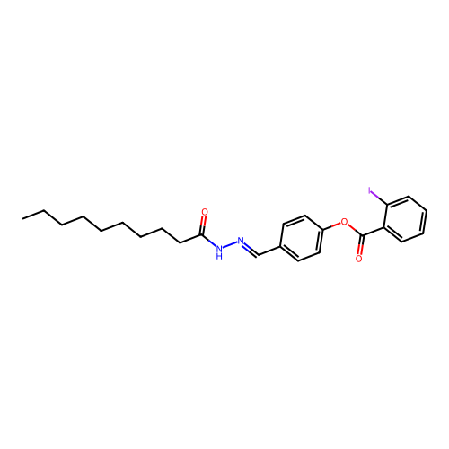 [4-[(Decanoylhydrazinylidene)methyl]phenyl] 2-iodobenzoate structure