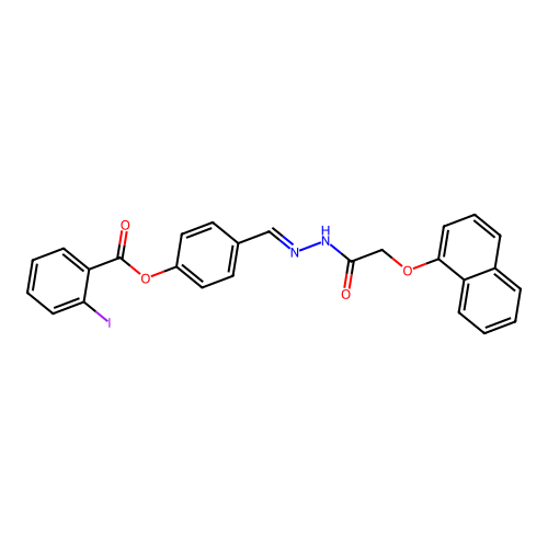[4-[[(2-Naphthalen-1-yloxyacetyl)hydrazinylidene]methyl]phenyl] 2-iodobenzoate structure