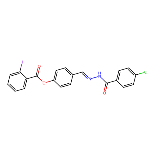[4-[[(4-Chlorobenzoyl)hydrazinylidene]methyl]phenyl] 2-iodobenzoate structure
