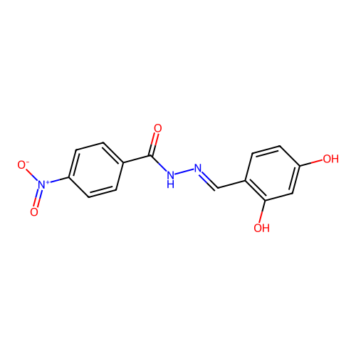 N-[(2,4-dihydroxyphenyl)methylideneamino]-4-nitrobenzamide structure