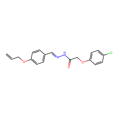 2-(4-chlorophenoxy)-N-[(4-prop-2-enoxyphenyl)methylideneamino]acetamide structure