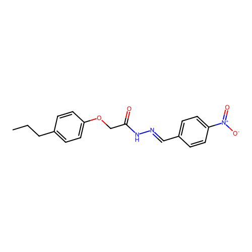 N-[(4-nitrophenyl)methylideneamino]-2-(4-propylphenoxy)acetamide structure