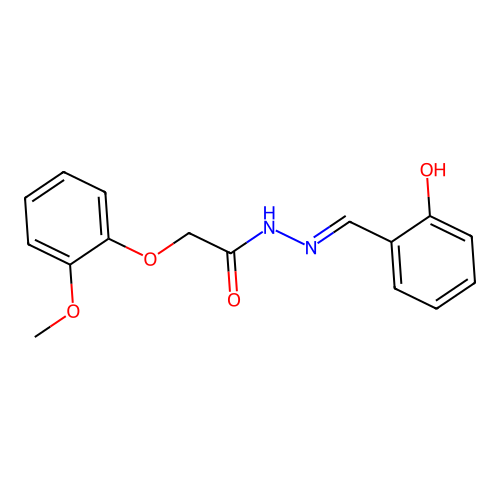 N-[(2-hydroxyphenyl)methylideneamino]-2-(2-methoxyphenoxy)acetamide structure