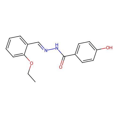 N-[(2-ethoxyphenyl)methylideneamino]-4-hydroxybenzamide structure