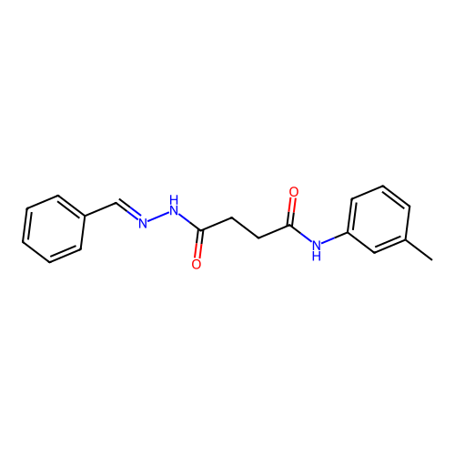 N'-(benzylideneamino)-N-(3-methylphenyl)butanediamide structure