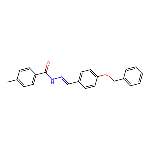4-methyl-N-[(4-phenylmethoxyphenyl)methylideneamino]benzamide structure