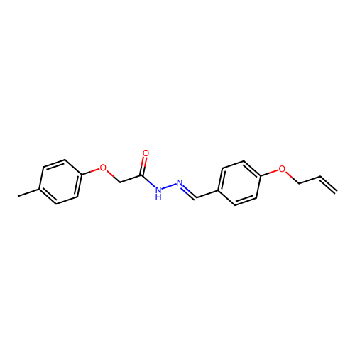 2-(4-methylphenoxy)-N-[(4-prop-2-enoxyphenyl)methylideneamino]acetamide structure