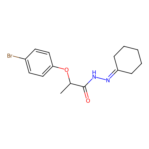 2-(4-Bromophenoxy)-N'-cyclohexylidenepropanohydrazide structure