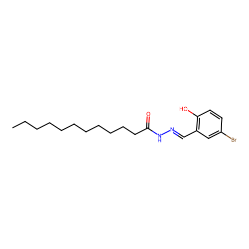 N-[(5-bromo-2-hydroxyphenyl)methylideneamino]dodecanamide structure