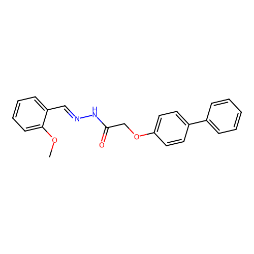 2-((1,1'-Biphenyl)-4-yloxy)-N'-(2-methoxybenzylidene)acetohydrazide structure