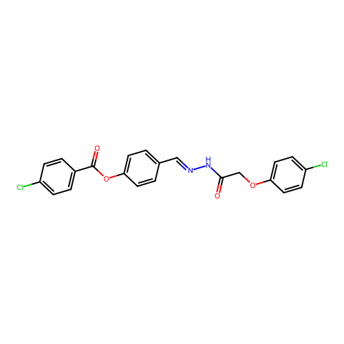 4-(2-((4-Chlorophenoxy)acetyl)carbohydrazonoyl)phenyl 4-chlorobenzoate structure