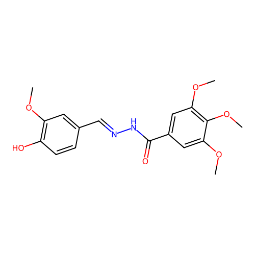 N-[(4-hydroxy-3-methoxyphenyl)methylideneamino]-3,4,5-trimethoxybenzamide structure