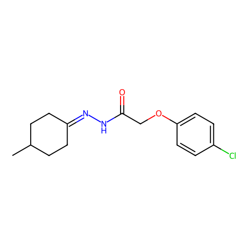 2-(4-Chlorophenoxy)-N'-(4-methylcyclohexylidene)acetohydrazide structure