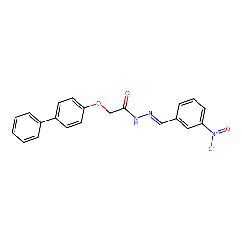 N-[(3-nitrophenyl)methylideneamino]-2-(4-phenylphenoxy)acetamide structure