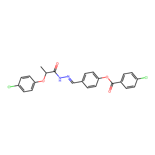 4-(2-(2-(4-Chlorophenoxy)propanoyl)carbohydrazonoyl)phenyl 4-chlorobenzoate structure