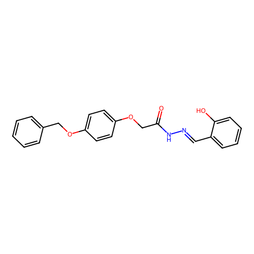 N-[(2-hydroxyphenyl)methylideneamino]-2-(4-phenylmethoxyphenoxy)acetamide structure