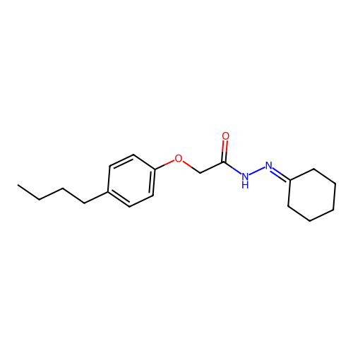 2-(4-Butylphenoxy)-N'-cyclohexylideneacetohydrazide structure