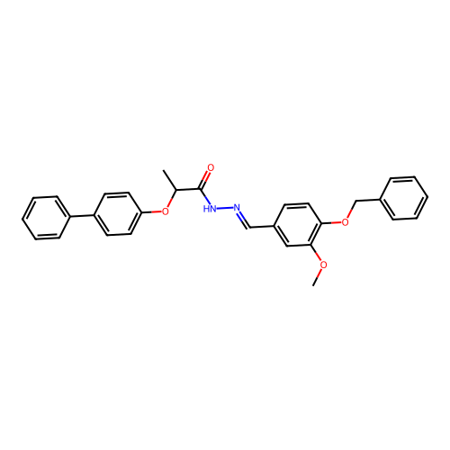 N'-(4-(Benzyloxy)-3-meo-benzylidene)-2-((1,1'-biphenyl)-4-yloxy)propanohydrazide structure