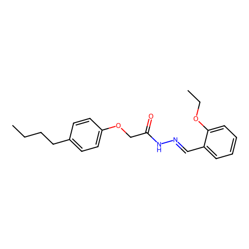 2-(4-butylphenoxy)-N-[(2-ethoxyphenyl)methylideneamino]acetamide structure