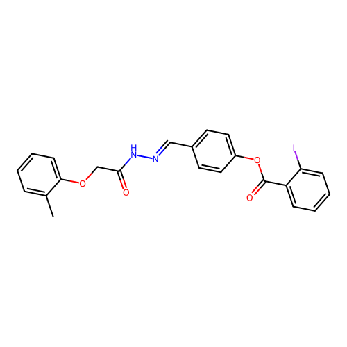 4-(2-((2-Methylphenoxy)acetyl)carbohydrazonoyl)phenyl 2-iodobenzoate structure