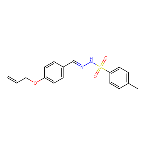 4-methyl-N-[(4-prop-2-enoxyphenyl)methylideneamino]benzenesulfonamide structure