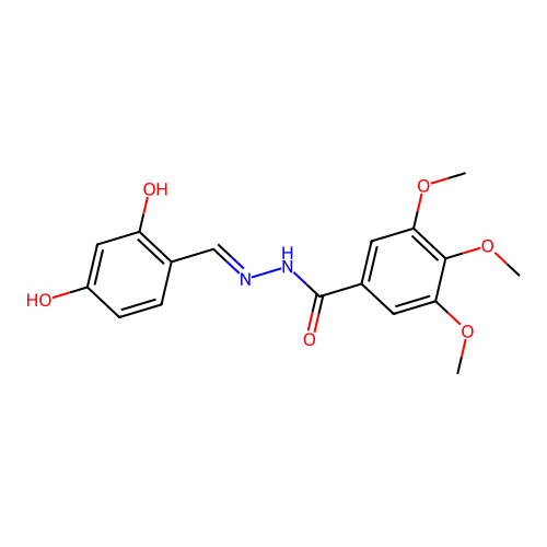 N-[(2,4-dihydroxyphenyl)methylideneamino]-3,4,5-trimethoxybenzamide structure