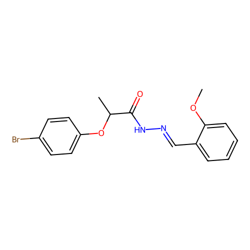 2-(4-bromophenoxy)-N-[(2-methoxyphenyl)methylideneamino]propanamide structure