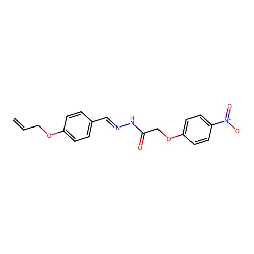 2-(4-nitrophenoxy)-N-[(4-prop-2-enoxyphenyl)methylideneamino]acetamide structure