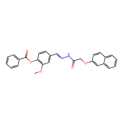 2-Methoxy-4-(2-((2-naphthyloxy)acetyl)carbohydrazonoyl)phenyl benzoate structure