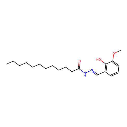N-[(2-hydroxy-3-methoxyphenyl)methylideneamino]dodecanamide structure