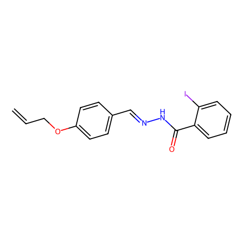 2-iodo-N-[(4-prop-2-enoxyphenyl)methylideneamino]benzamide structure