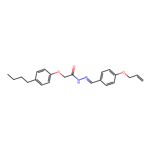 2-(4-butylphenoxy)-N-[(4-prop-2-enoxyphenyl)methylideneamino]acetamide structure
