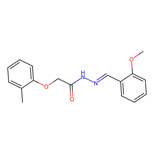 N-[(2-methoxyphenyl)methylideneamino]-2-(2-methylphenoxy)acetamide structure