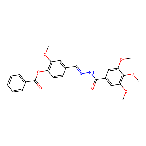 2-Methoxy-4-(2-(3,4,5-trimethoxybenzoyl)carbohydrazonoyl)phenyl benzoate structure