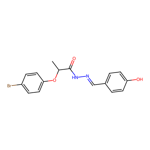 2-(4-bromophenoxy)-N-[(4-hydroxyphenyl)methylideneamino]propanamide structure