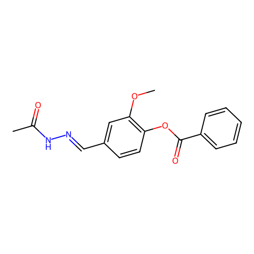 [4-[(Acetylhydrazinylidene)methyl]-2-methoxyphenyl] benzoate structure