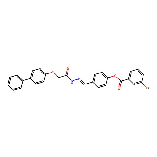 4-(2-(((1,1'-Biphenyl)-4-yloxy)acetyl)carbohydrazonoyl)phenyl 3-bromobenzoate structure