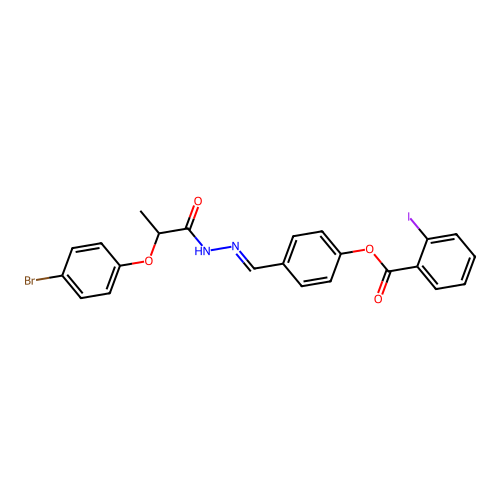 4-(2-(2-(4-Bromophenoxy)propanoyl)carbohydrazonoyl)phenyl 2-iodobenzoate structure