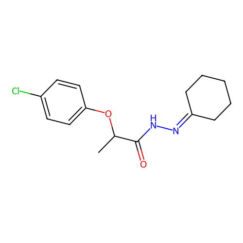 2-(4-Chlorophenoxy)-N'-cyclohexylidenepropanohydrazide structure