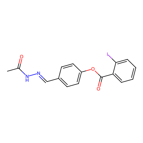 [4-[(Acetylhydrazinylidene)methyl]phenyl] 2-iodobenzoate structure