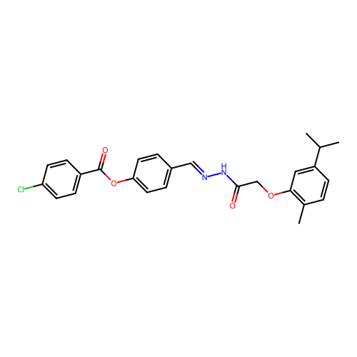 4-(2-((5-Isopropyl-2-methylphenoxy)AC)carbohydrazonoyl)phenyl 4-chlorobenzoate structure