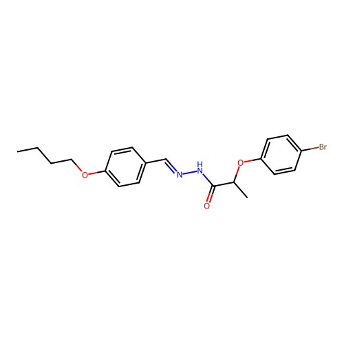 2-(4-bromophenoxy)-N-[(4-butoxyphenyl)methylideneamino]propanamide structure