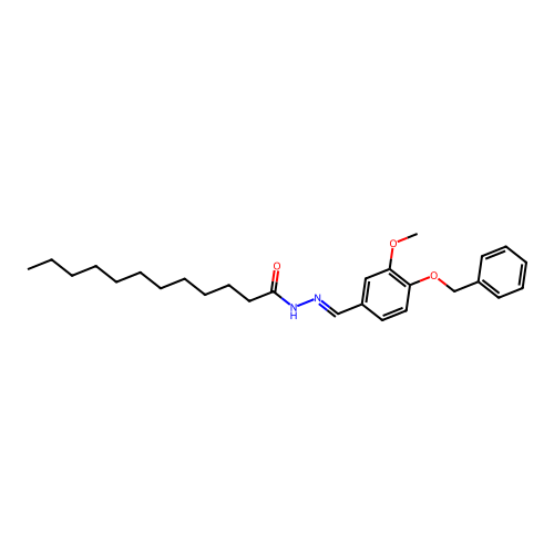 N-[(3-methoxy-4-phenylmethoxyphenyl)methylideneamino]dodecanamide structure