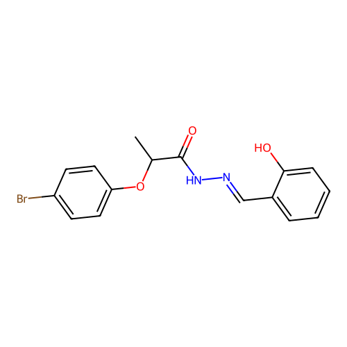 2-(4-bromophenoxy)-N-[(2-hydroxyphenyl)methylideneamino]propanamide structure