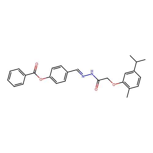 4-(2-((5-Isopropyl-2-methylphenoxy)acetyl)carbohydrazonoyl)phenyl benzoate structure